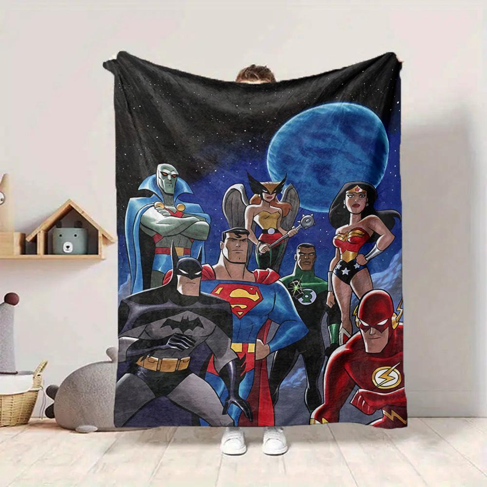 1pc Superhero, Justice League Blanket Polyester Fiber, All Season Comfort for Sofa, Bed, Office, Car, Camping Ideal Home Decor & Gift, Office Comfort