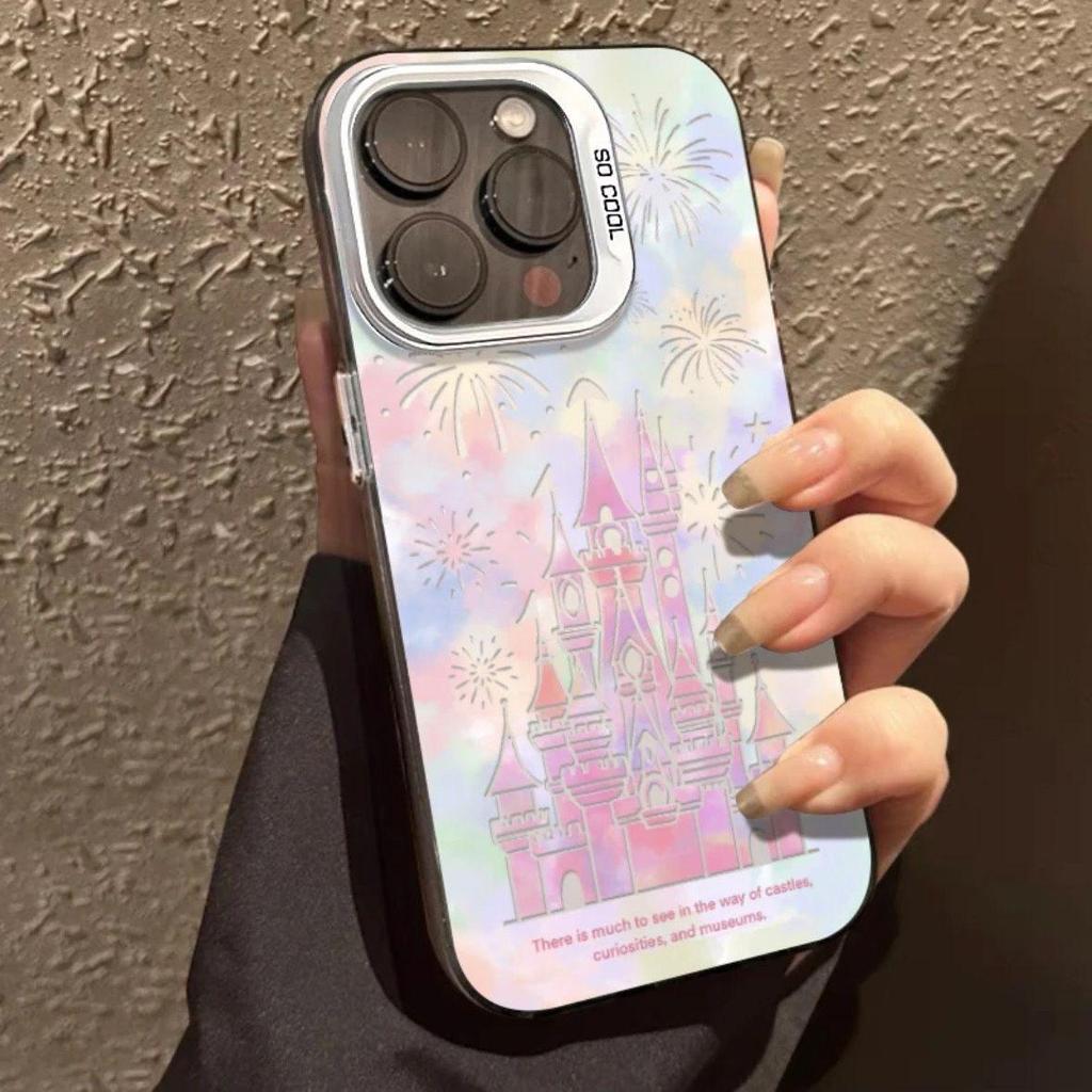 Colorful Fireworks Castle iPhone Case: Soft, Anti-Fall for 15 Pro Max/14/13/12/11/XR/XS