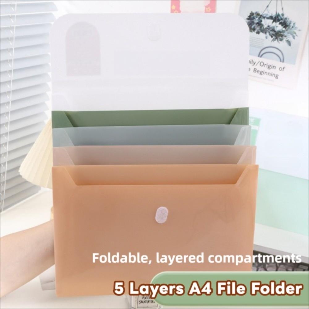 5 Layers A4 File Folder Storage Bag Waterproof Plastic File Organizer Business