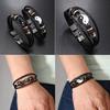 Minimalist Vintage Punk Tai Chi Personalized Leather Bracelet for Men, European and American Trendy and Cool Leather Wristband