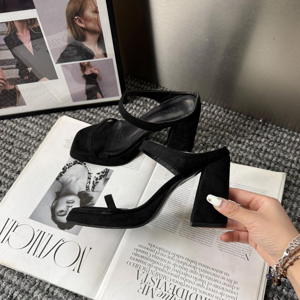 Французский темперамент слово с толстым каблуком открытый носок крутые тапочки женские летние водонепроницаемые настольные леопардовый принт красивые босоножки на высоком каблуке женские