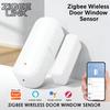 Датчик открытия двери ZigBee Магнитный контактный детектор Сигнализация в реальном времени Монитор безопасности для умного дома Работает с Tuya Alexa Google Home