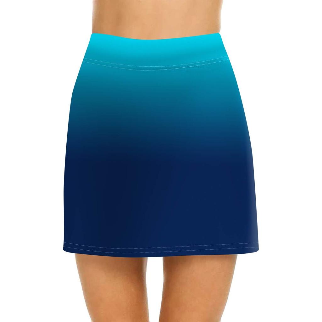 Женская повседневная юбка с высокой талией и принтом, короткая юбка-полусолнце, спортивная юбка, плиссированная юбка