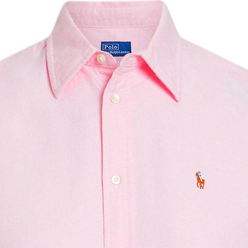 Polo Ralph Lauren Однотонная рубашка без рукавов с воротником поло и вышитым логотипом Женские рубашки Розовый 211968896-003