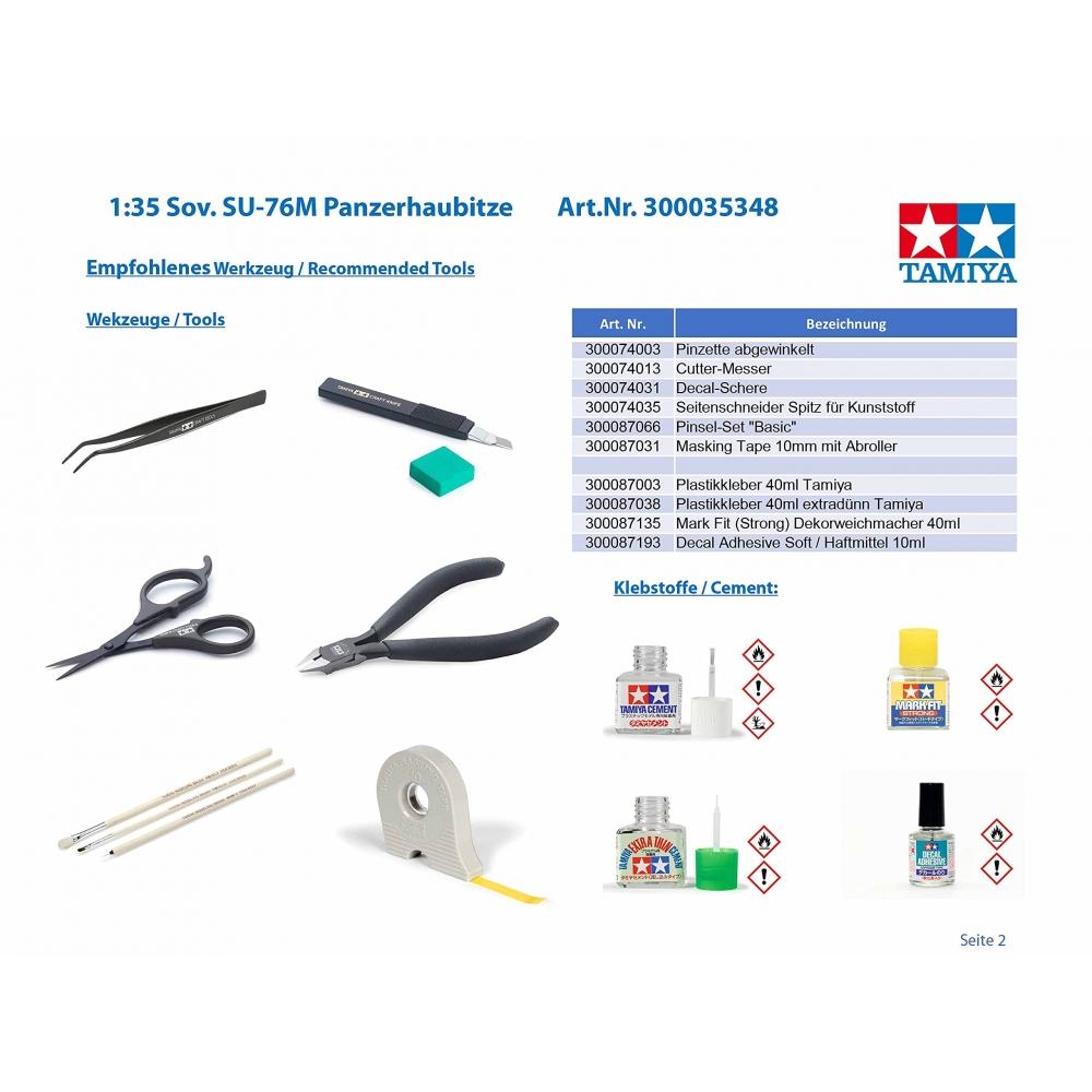 Tamiya 135 Military Miniature Series No.348 Soviet Army Self-Propelled Artillery SU-76M Plastic Model 35348