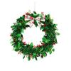 Christmas Decoration Wreath Handmade Christmas Color Strip Wreath Door Hanging Red And Green Wool Strip Rattan Ring