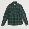 Мужская утолщенная рубашка цвета хаки в клетку - Retro American Workwear, 300 г, с длинными рукавами и двойными карманами
