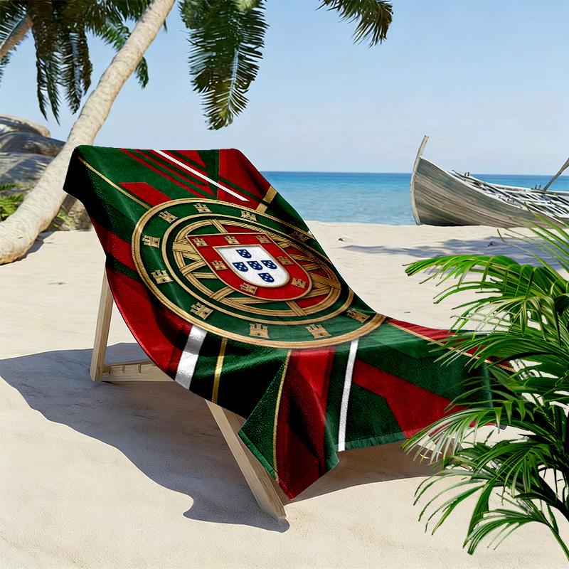 Portuguese Heritage Emblem beach towel Outdoor camping soft swim Outdoor pool towel Absorbent bath towel printing Comfort Travel and vacation towels