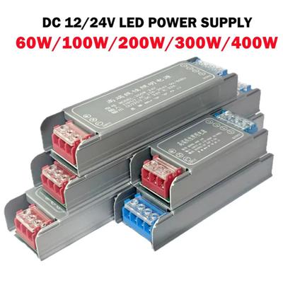 DC 12V 24V импульсный источник питания AC176-264V беззвучный трансформатор освещения 60W 100W 200W 300W 400W светодиодный драйвер питания адаптер