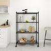 VidaXL 4-Tier Storage Rack with Wheels 90x35x137cm Black 200 Kg