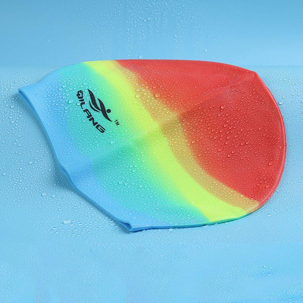 Plus Size Colorful Swim Cap Flexible Long Hair Bathing Cap Swim Pool Hat Swimming Cap Swimming Hat