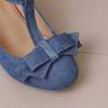Fashion 2025 Spring Summer Girls High Heel Shoes Denim Pumps T-Buckle Fashion Women's Spike Heels High Heels for Office Party Banquet