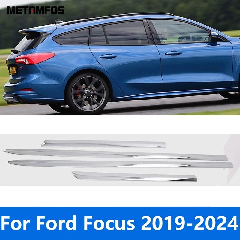 Для Ford Focus Седан - 2024 Хромированная Боковая Линия Двери Накладка на Порог Кузова Декоративная Накладка Внешние Аксессуары Стайлинг Автомобиля