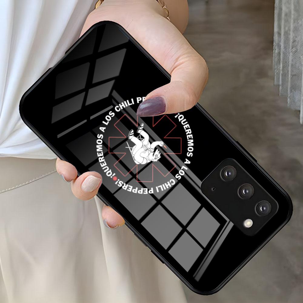 R-Red H-Hot C-Chili P-Peppers Phone Case For Samsung S26 S25 S24 FE S23 S22 S21 Plus S20 Ultra Note20Ultra Black Glass Cover