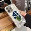 Синий тюльпан Милый чехол для iPhone 16 17 15 Pro Max Чехлы iPhone 17 11 12 13 ProMax 14 15 16 Plus 7 8 16E XS XR Ударопрочный чехол