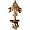 Ganesh Deepak with Bell Brass Wall Hanging (11 Cm X 8 Cm X 24 Cm, Brown)