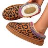 Мода 2024 года, модная зимняя обувь с леопардовым принтом, женские удобные теплые плюшевые зимние ботинки, женские туфли больших размеров на плоской подошве из хлопка