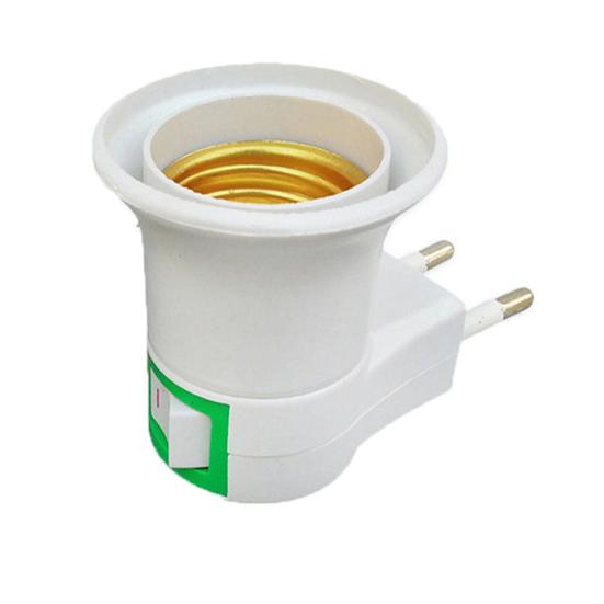E27 EU Plug Lamp Light Holder Базовая розетка Адаптер конвертера с переключателем управления