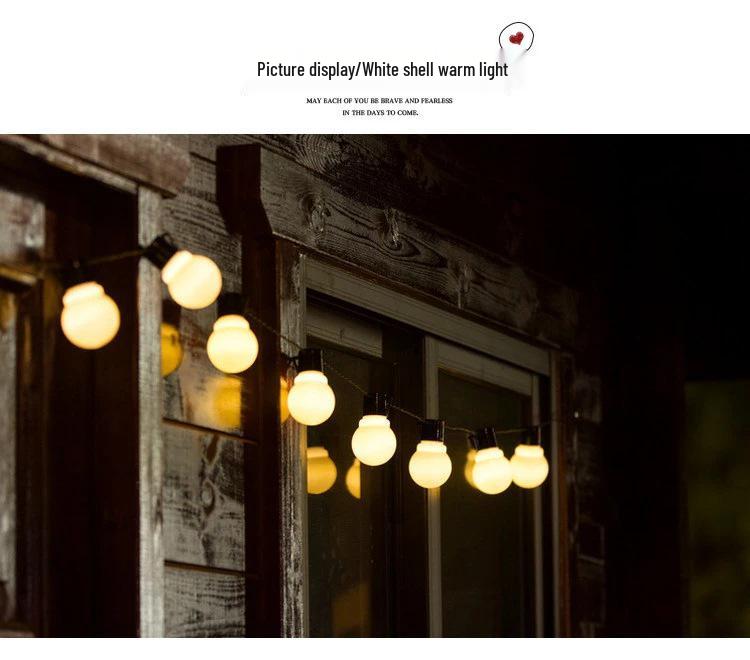 Светодиодные солнечные винтажные гирлянды - Уличные садовые прозрачные шарообразные лампочки