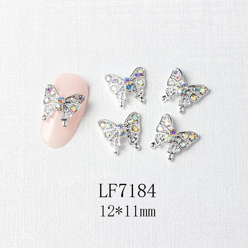 3D Metal Butterfly Nail Art Decorations with Mini Rhinestones