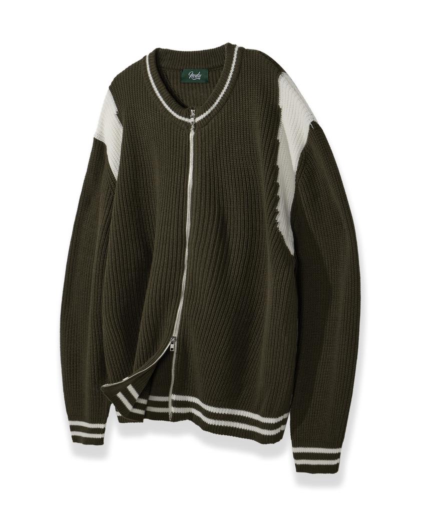 Вязаный кардиган Nodu Varsity на молнии
