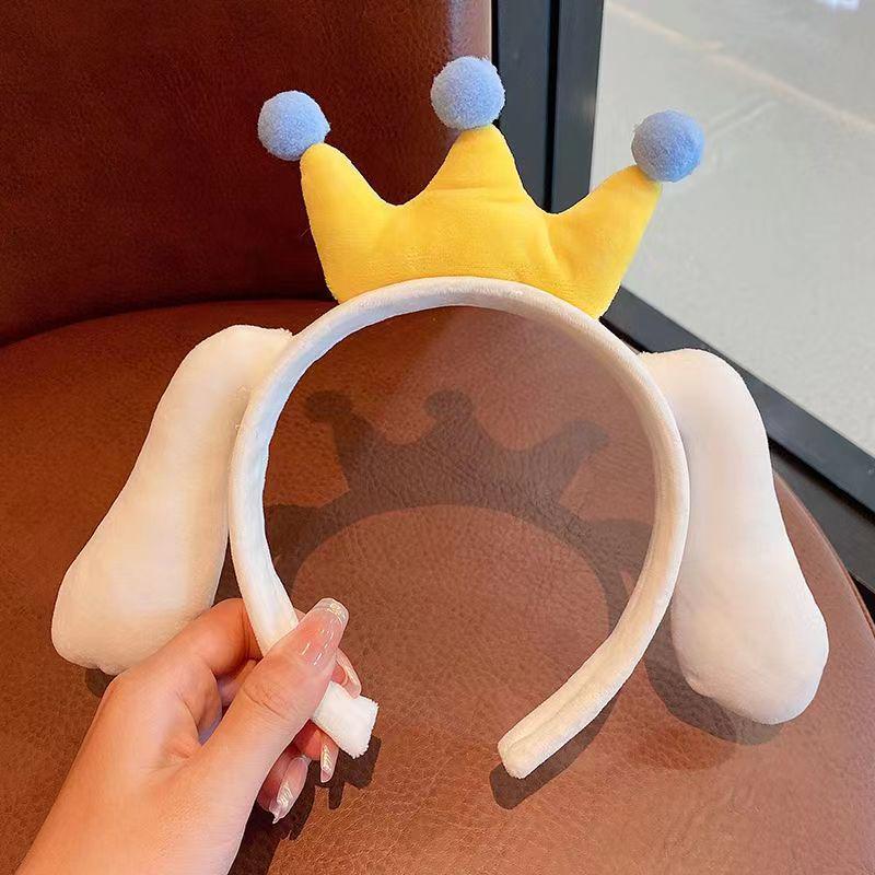 Очаровательная плюшевая повязка на голову с кроличьими ушками-сердечками для умывания лица - Милый мультяшный аксессуар для волос