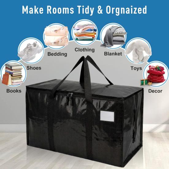 Сумки для переезда с ручками для переноски Сверхпрочные Водонепроницаемые Хозяйственные сумки Большой вместимости Складные сумки для хранения для общежития, путешествий, кемпинга