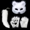 Набор костюмов на Хэллоуин Плюшевая маска для лица Пушистые перчатки Хвост лисы Лапы перчатки Животное Костюм для переодевания для любителей косплея