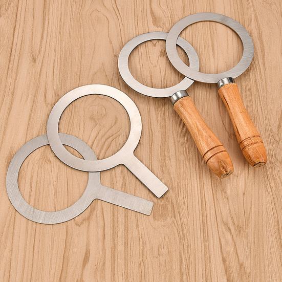 Кольцо для чашки для выпечки из нержавеющей стали с термостойкой деревянной ручкой, крышка чашки чая с молоком, прокладка для десертного пузырькового чая, жареное молоко, изготовление своими руками