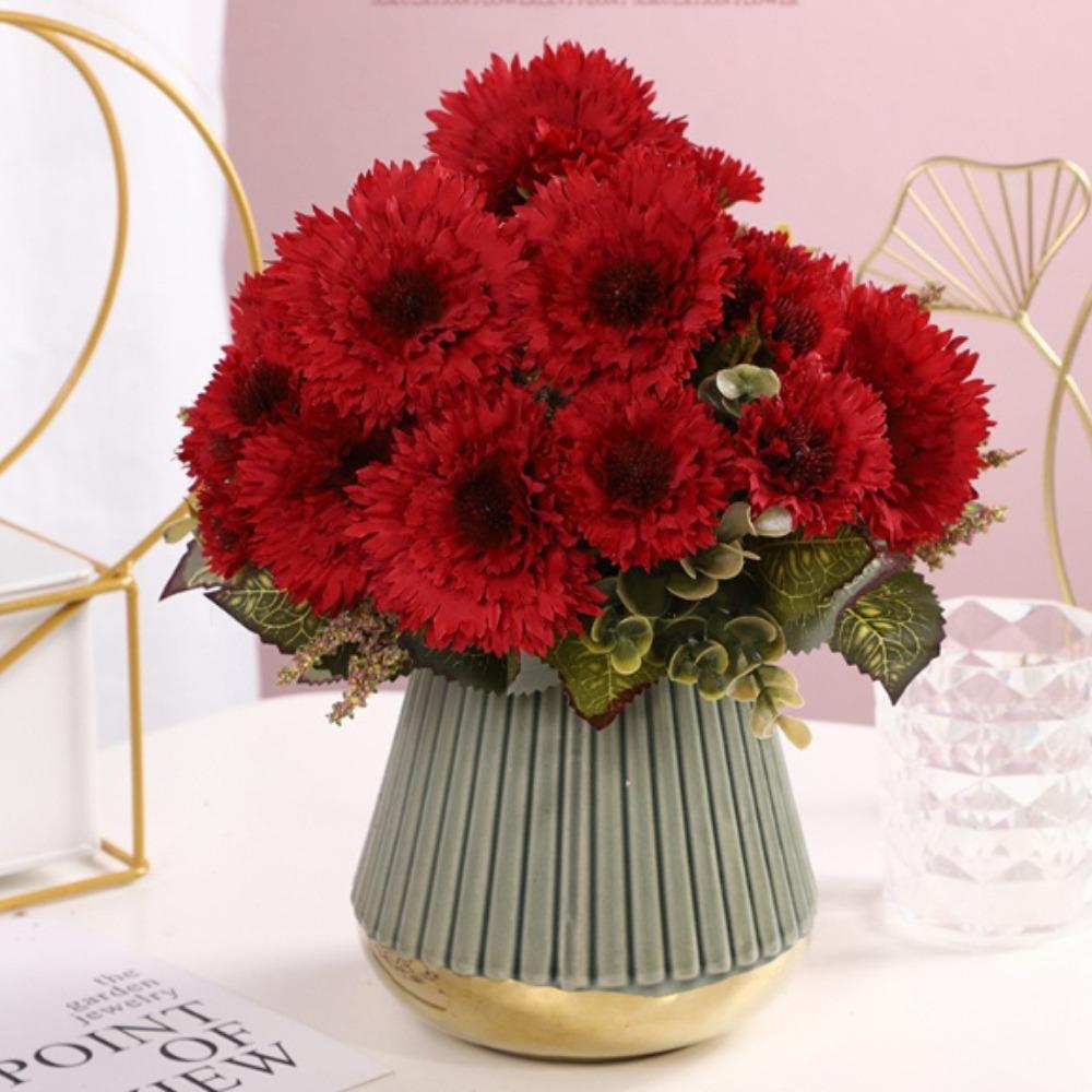 1 букет искусственных цветов, шелковые имитации хризантем, букет подсолнухов, настольное офисное украшение для дома, сделай сам, ручная работа, держащие цветы, сделай сам, садовое ремесло