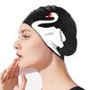 Women Swim Hat Swan Print Elastic Non-slip Ear Protection Waterproof Silicone Long Short Hair Adults Bathing Pool Swimming Hat