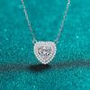Fashion 925 Silver Heart Pendant Necklace Moissanite Diamond 1CT Necklace For Woman Chains Party Bridal Fine Jewelry