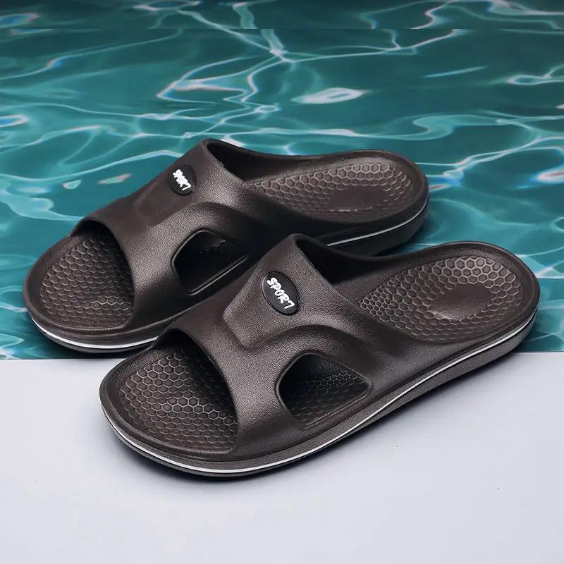 Мода Ванная Мужская Обувь Шиацу Комнатная Для Ходьбы По Дому Домашние Шлепанцы на Платформе ПВХ Веселые Повседневные Резиновые Дизайнерские Роскошные Ева Мужские Тапочки