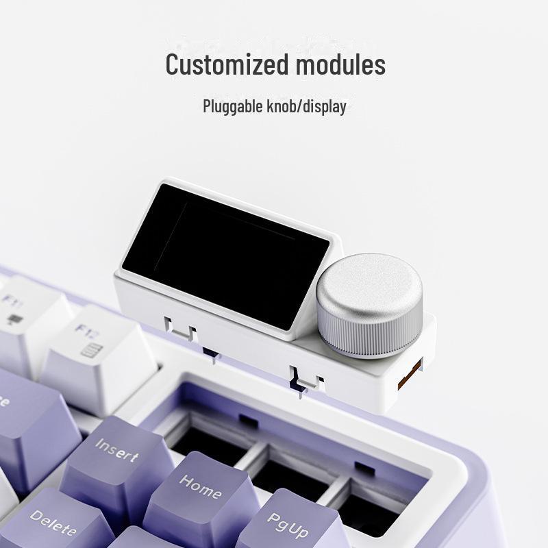 Беспроводная Bluetooth механическая клавиатура Black Duke AK870 - Магнитные переключатели, Настраиваемая с возможностью горячей замены, Цветной экран, Киберспортивная игровая.