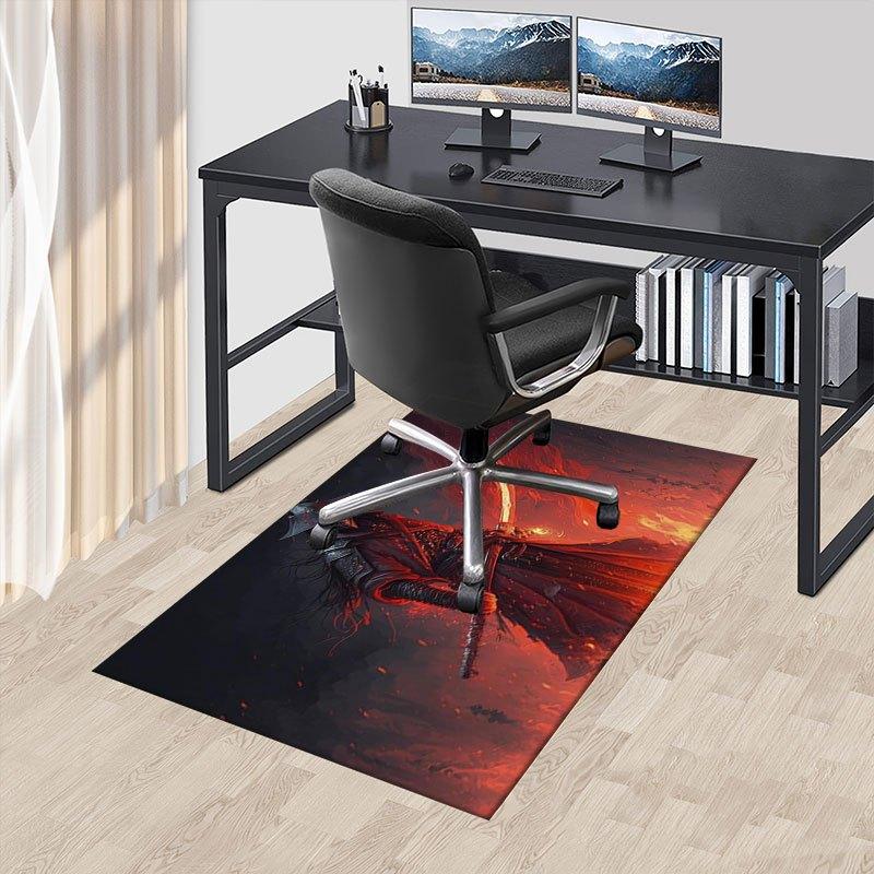 "Samurai Warrior with Sword Fantasy Art Print"Office Mat Perfect for Home Decor Office Desk Chair Rugs Chair Carpet for office Polyester Cha