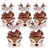 24set with Cupcake Antlers Topper Christmas Elk Cupcake Wrapper Cupcake Decorating Tool  Baby Shower