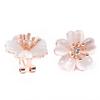 2Pcs Fashion Women Faux Opal Flower Pendant Necklace Stud Earrings Jewelry Set