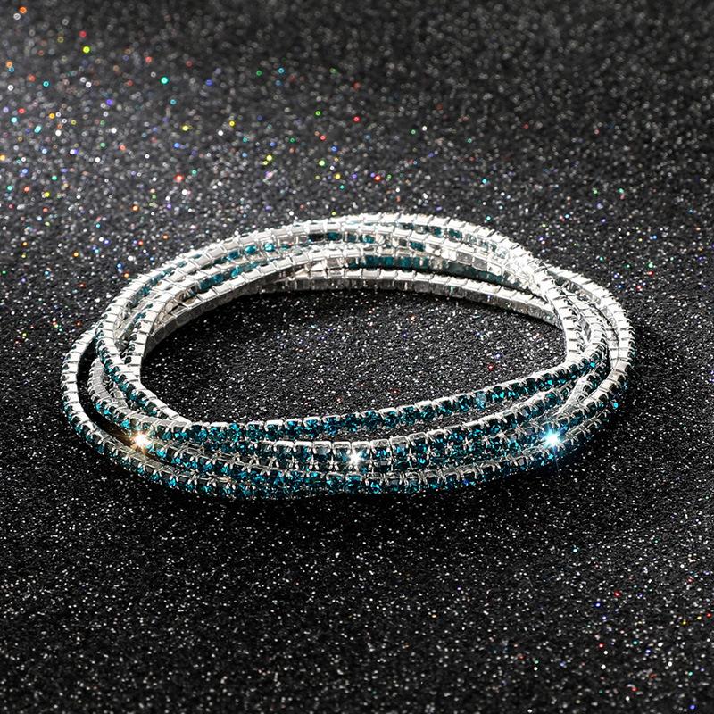 5Pcs/Lot Elastic Crystal Bracelets 2mm Charming Gold Color Crystal Rhinestones Metal Bangle Bracelet Jewelry DIY Gift