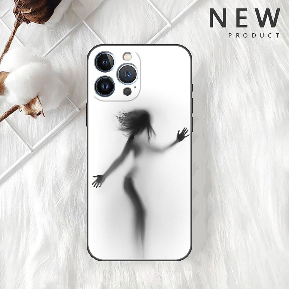 Чехол для Apple iPhone 14 11 13 12 Pro 7 XR X XS Max 8 Plus 6 6S SE 2022 13Pro черный мягкий телефон Funda Sexy Funny Girl