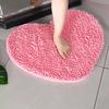 Мягкий коврик для ванной комнаты, однотонный коврик в форме сердца, коврик для двери, противоскользящий впитывающий мягкий коврик для двери в ванную комнату