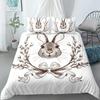 Cartoon Cute Dog/Rabbit Bedding Set Nordic King Single Twin 90/135/150 Bed Cover 240×220 Duvet Cover For Girl Boy Kid Teens Gift