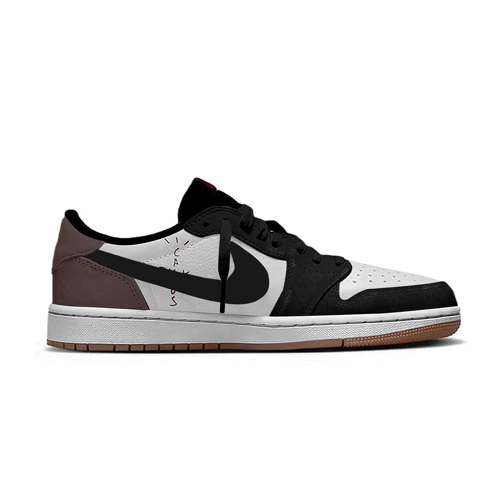 Travis Scott X Jordan Air Jordan 1 Винтажные Баскетбольные Кроссовки Унисекс Низкие Коричневые DZ4137-700(Команда1698-)