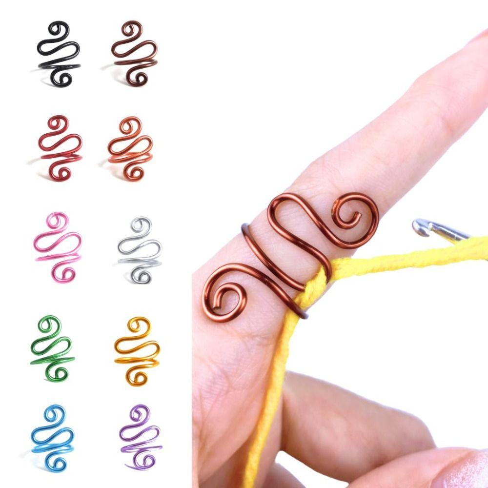Sewing Accessories Adjustable Crochet Finger Ring Finger Wear Guides Ring Finger Household