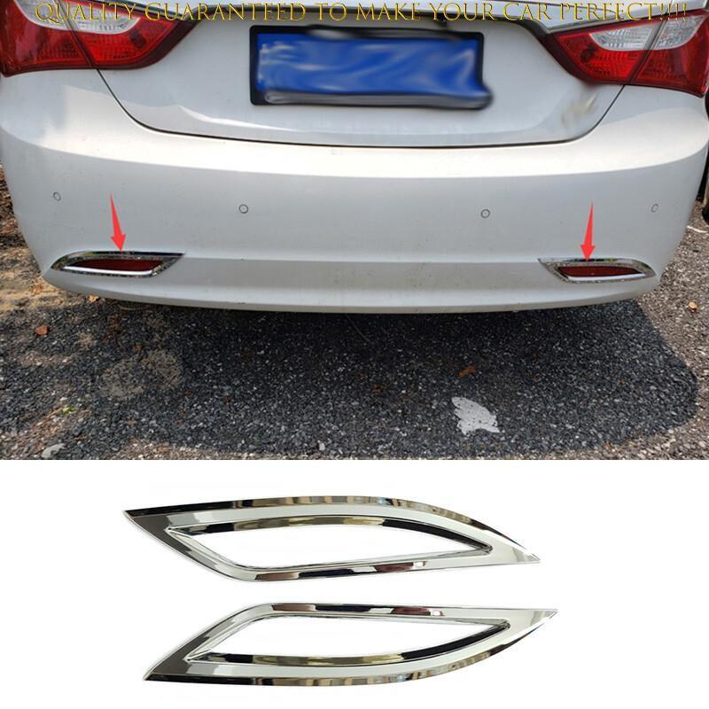 For Hyundai Sonata 2011-2014 Style Chrome Rear Bumper Fog Light Lamp Cover 2PCS