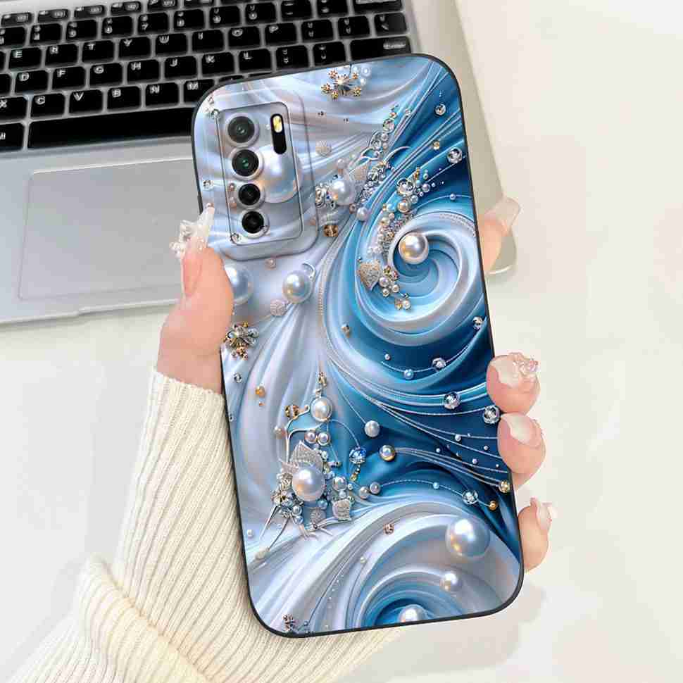 Для Huawei Nova 7 SE CDY-AN00 Мягкий Силиконовый Модный Чехол с Цветами Для Huawei Nova7 SE Nova 7se 6.5" Милый Мультяшный Защитный Бампер