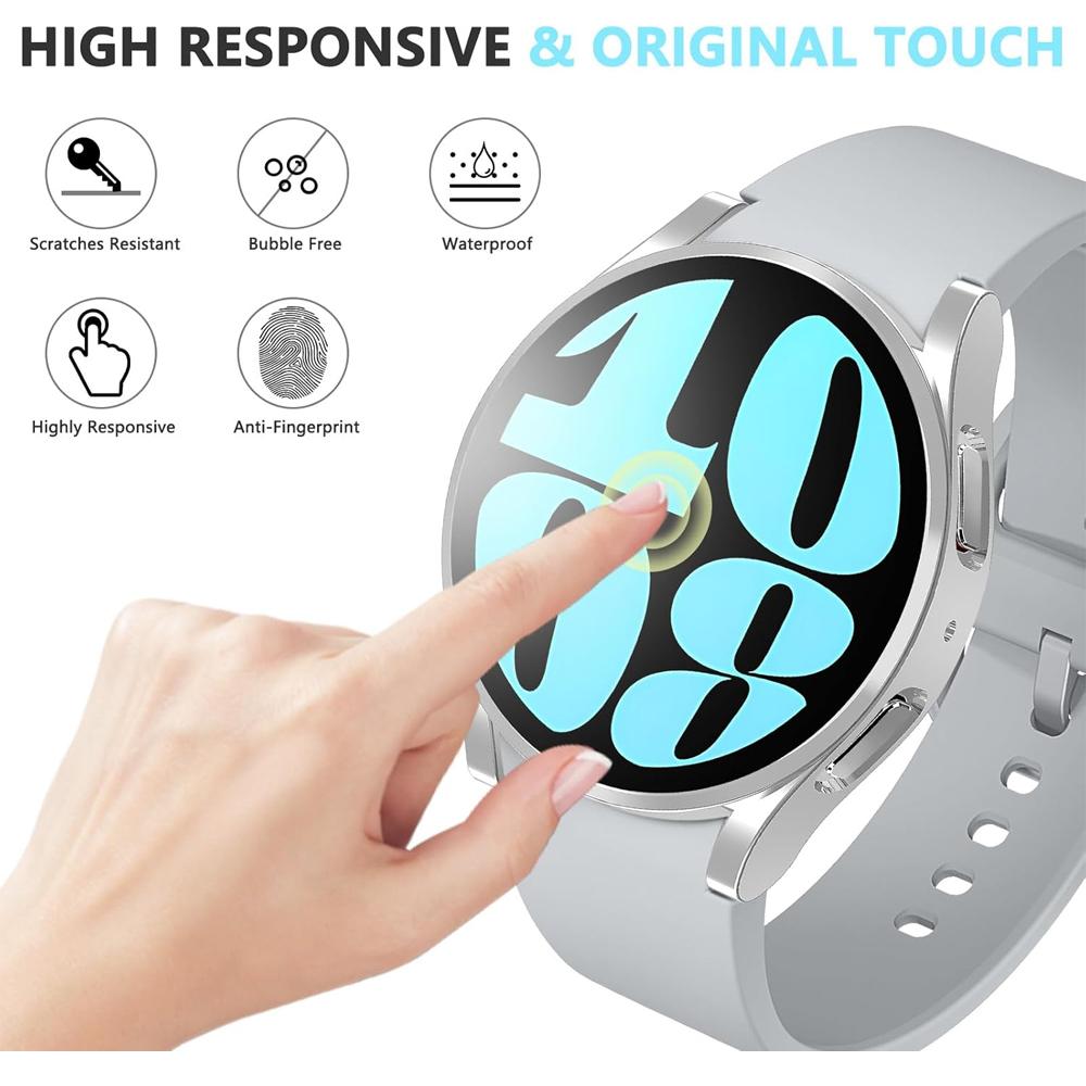 Чехол для Samsung Galaxy Watch 6 44 мм 40 мм Аксессуары Мягкий ТПУ Защитная пленка для экрана Полная защитная крышка-бампер Galaxy Watch6 Защитный