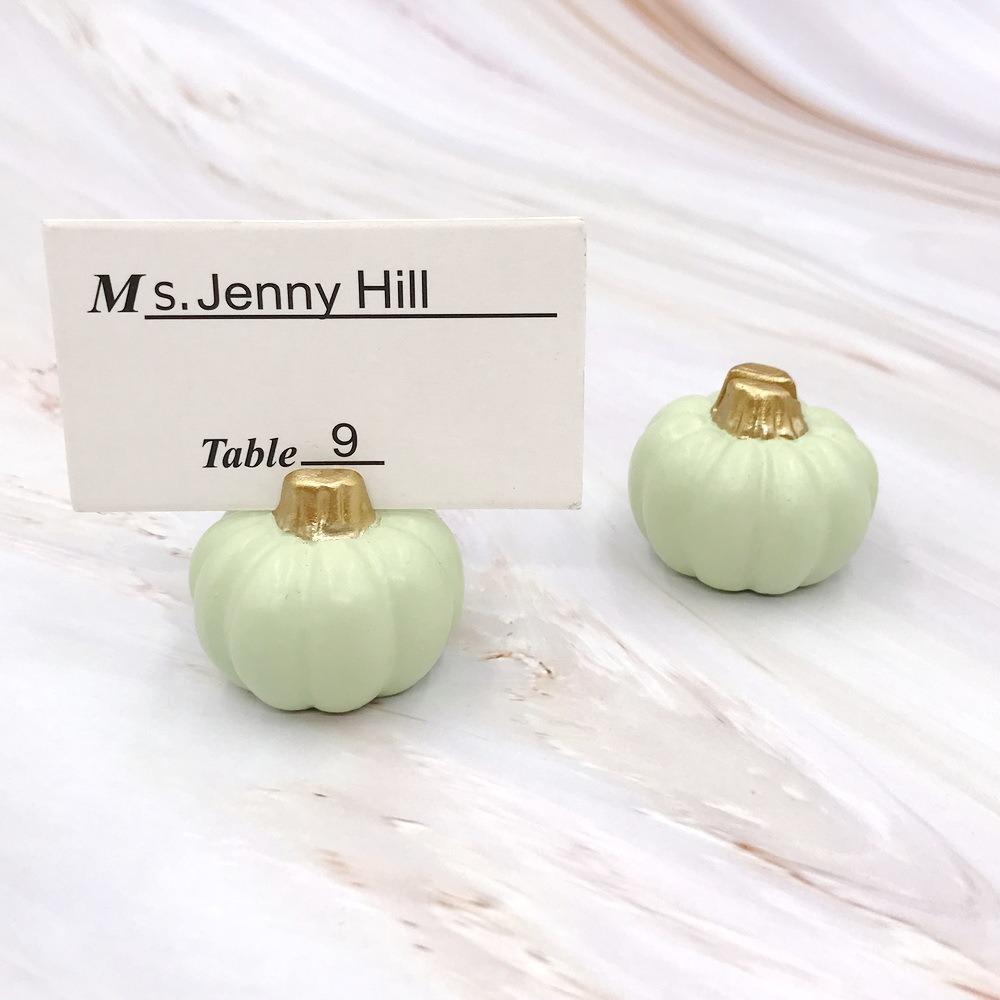 4pcs Elegant Pumpkin Card Holders Fall Themed Memo Clip Holder Table Number Stand  Dinner Party