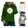 Autumn Spring Hoodie with Big Front Pocket Flower Printing Long Sleeve with Elastic Cuffs Pullover Thic Hooded Sweatshirt Daily Wear Sport Top