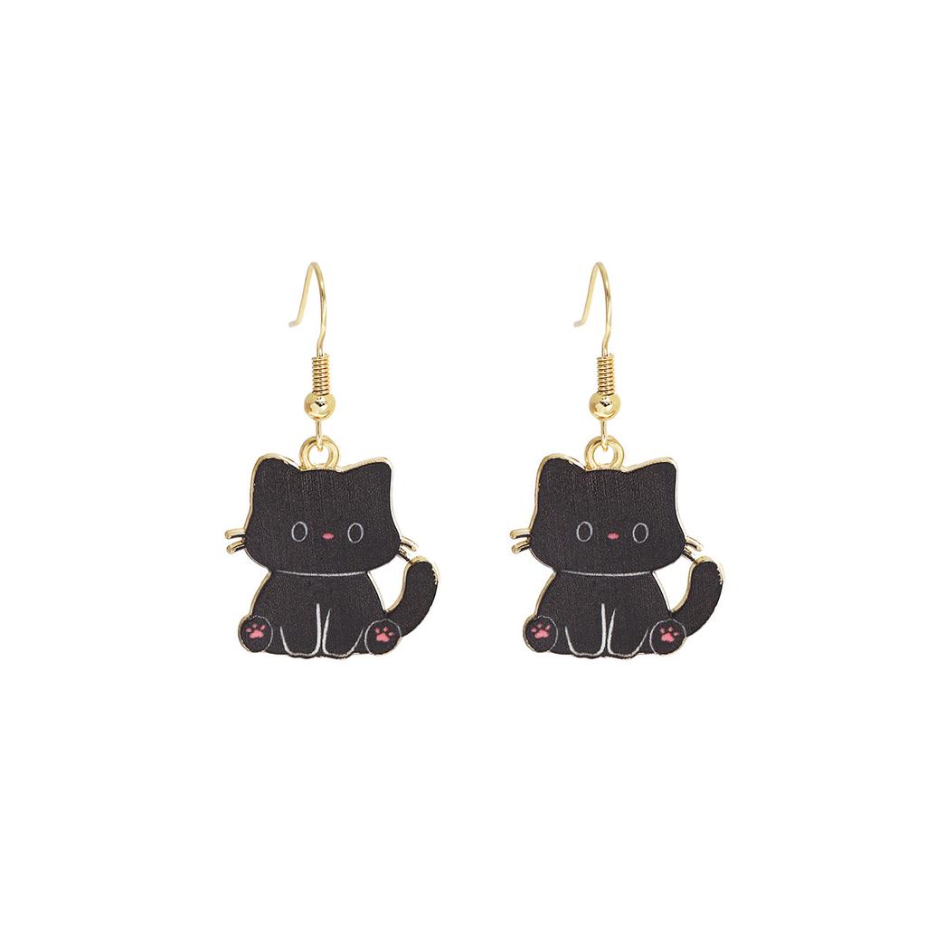 Fun Cartoon Cute Kitten Earrings, Creative Simple Earrings Animal Earrings