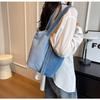 New Denim Shoulder Bag Large Capacity Shopping Bag Mother Bag Literature and Art Student Schoolbag Commuter Bag Ins Make-up Bag